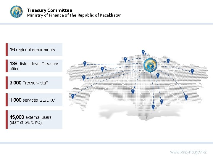 Treasury Committee Ministry of Finance of the Republic of Kazakhstan 16 regional departments 188