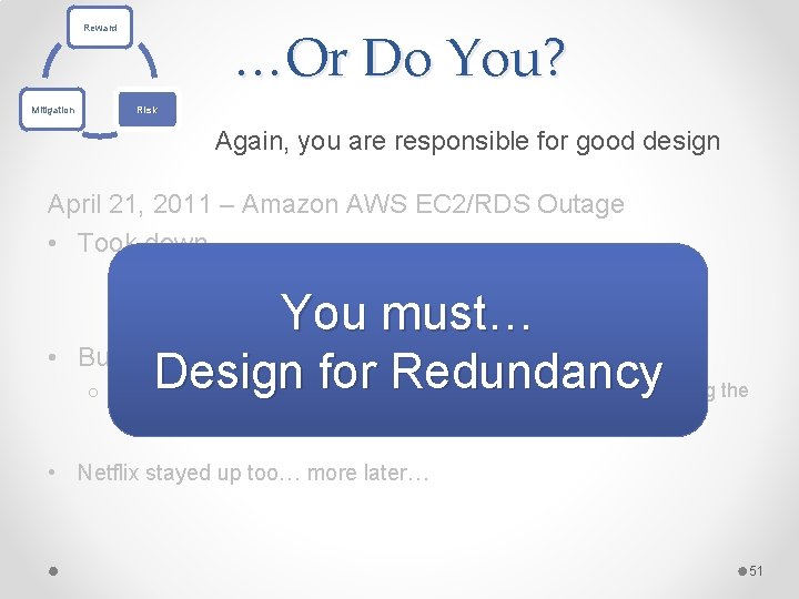 …Or Do You? Reward Mitigation Risk Again, you are responsible for good design April