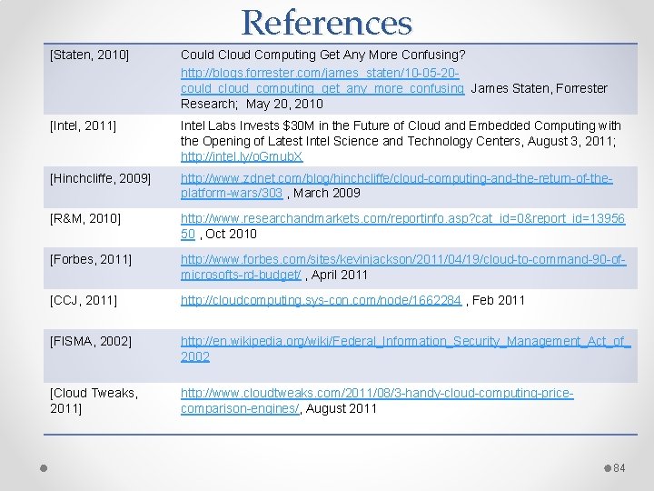 References [Staten, 2010] Could Cloud Computing Get Any More Confusing? http: //blogs. forrester. com/james_staten/10