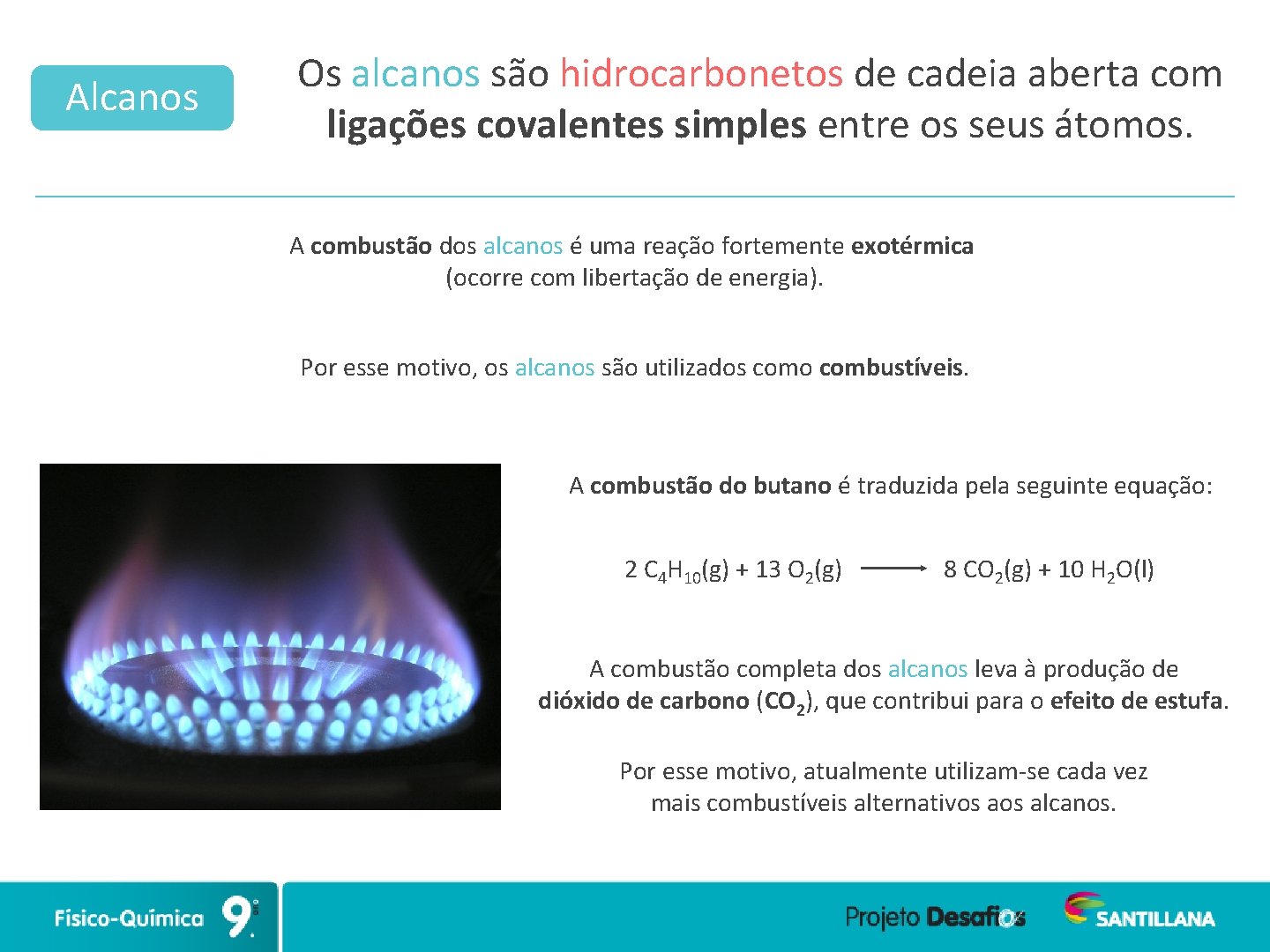 Alcanos Os alcanos são hidrocarbonetos de cadeia aberta com ligações covalentes simples entre os