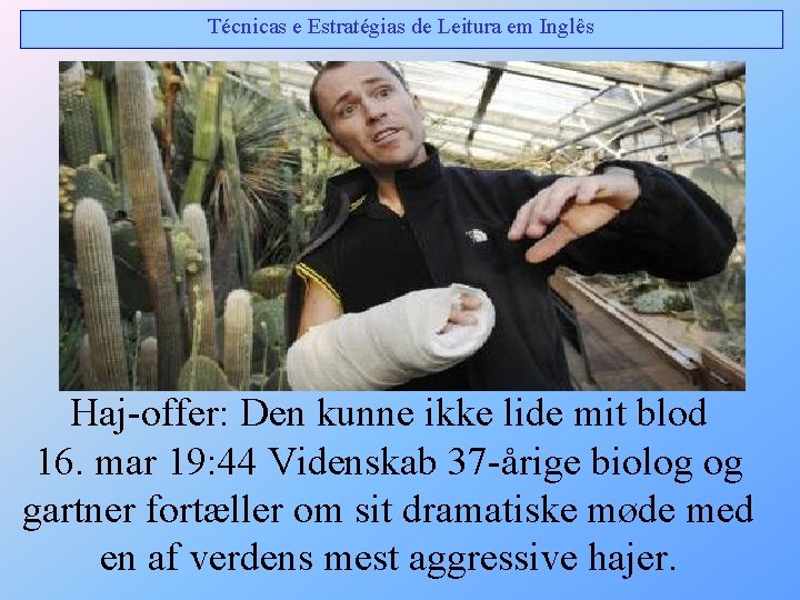 Técnicas e Estratégias de Leitura em Inglês Haj-offer: Den kunne ikke lide mit blod Técnicas e Estratégias de Leitura em Inglês Haj-offer: Den kunne ikke lide mit blod