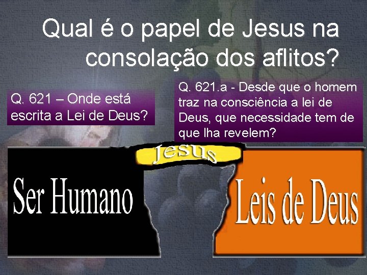 Qual é o papel de Jesus na consolação dos aflitos? Q. 621 – Onde