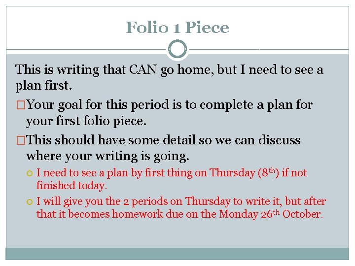 Folio 1 Piece This is writing that CAN go home, but I need to