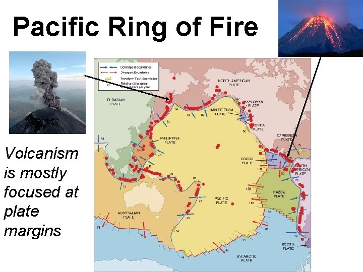 Pacific Ring of Fire Volcanism is mostly focused at plate margins 