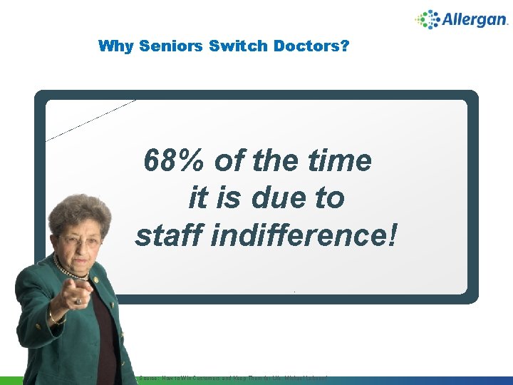 Why Seniors Switch Doctors? 68% of the time it is due to staff indifference!