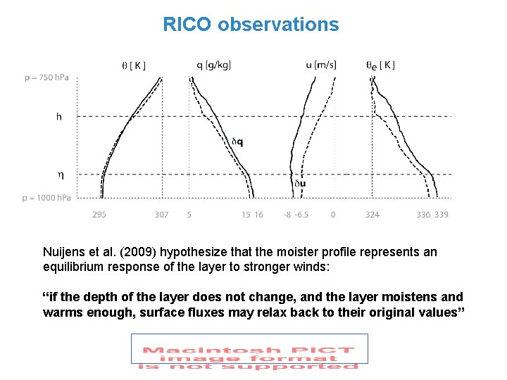 RICO observations Nuijens et al. (2009) hypothesize that the moister profile represents an equilibrium