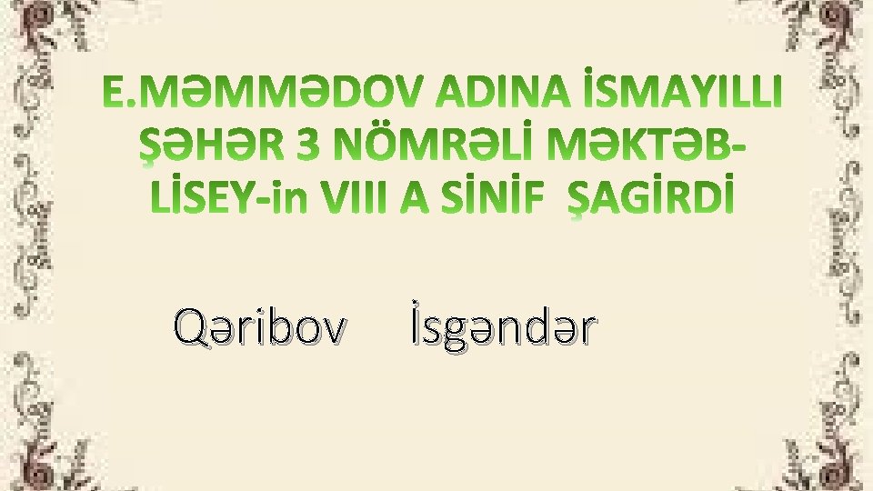 Qəribov İsgəndər 