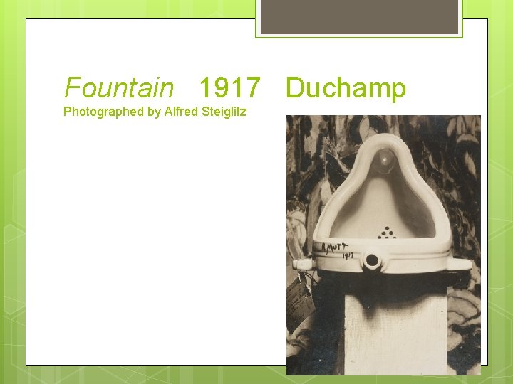 Fountain 1917 Duchamp Photographed by Alfred Steiglitz 