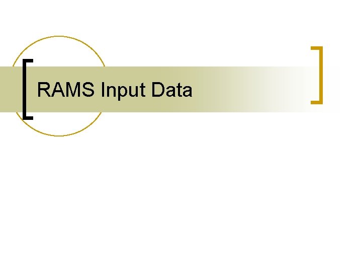 RAMS Input Data 