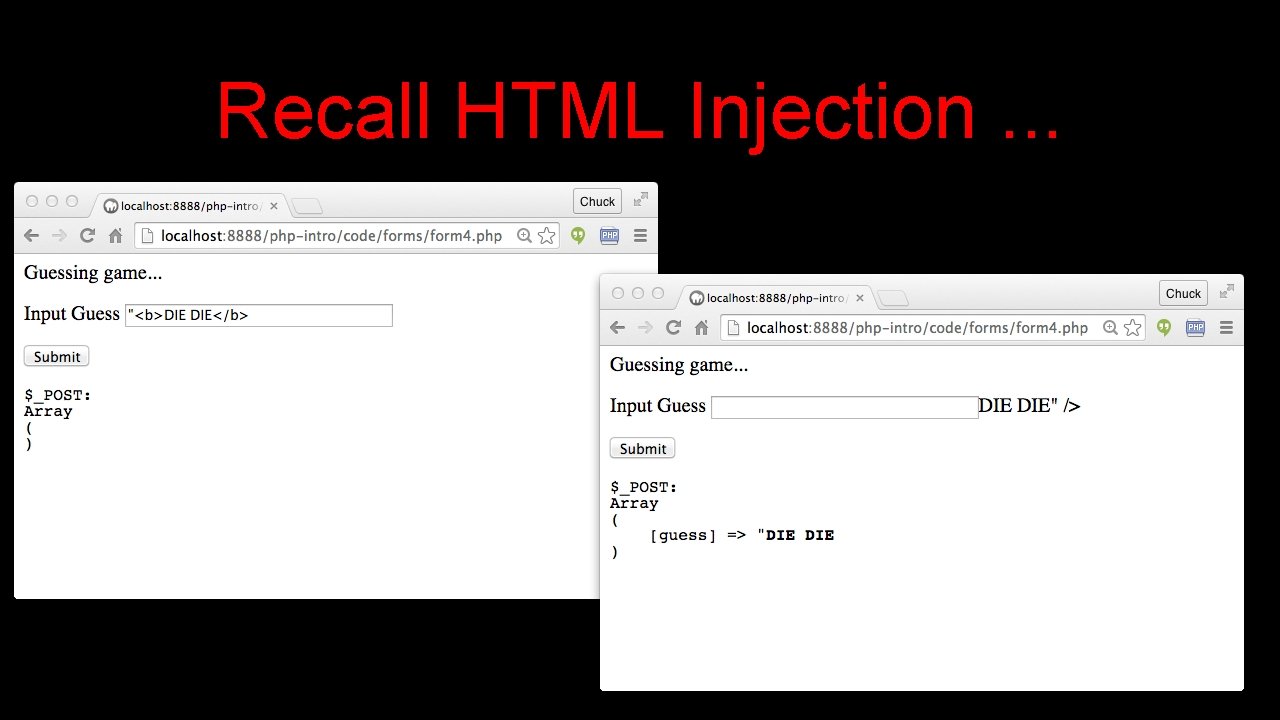 Recall HTML Injection. . . 