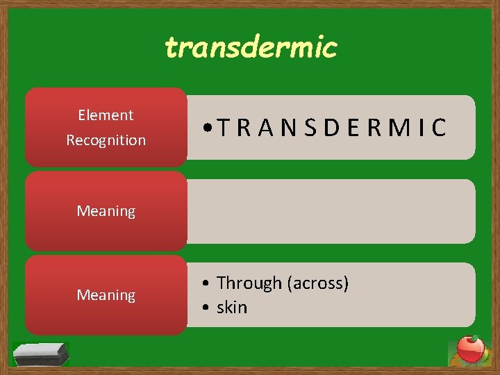 transdermic Element Recognition • T R A N S D E R M I