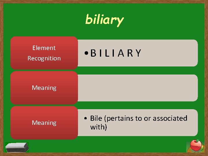 biliary Element Recognition • B I L I A R Y Meaning • Bile