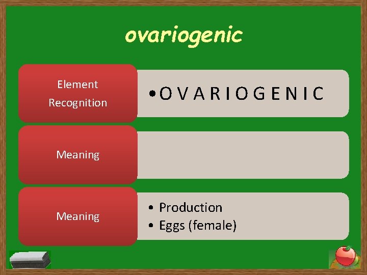 ovariogenic Element Recognition • O V A R I O G E N I