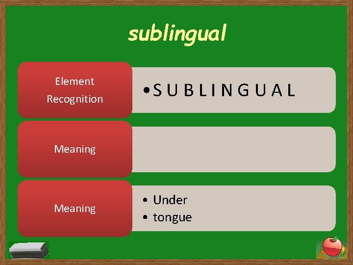 sublingual Element Recognition • S U B L I N G U A L