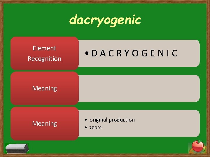 dacryogenic Element Recognition • D A C R Y O G E N I