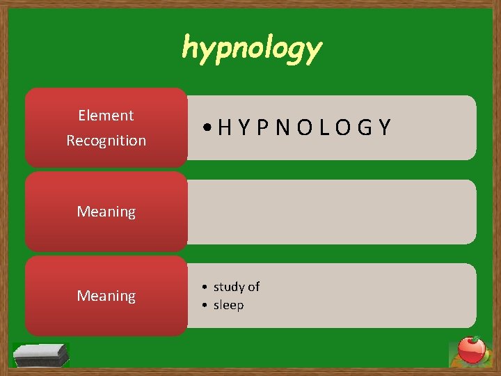 hypnology Element Recognition • H Y P N O L O G Y Meaning