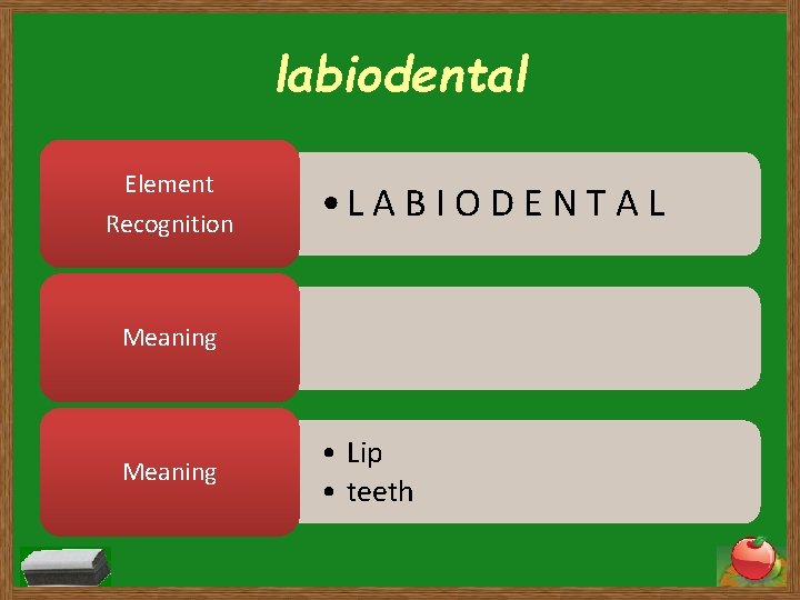 labiodental Element Recognition • L A B I O D E N T A