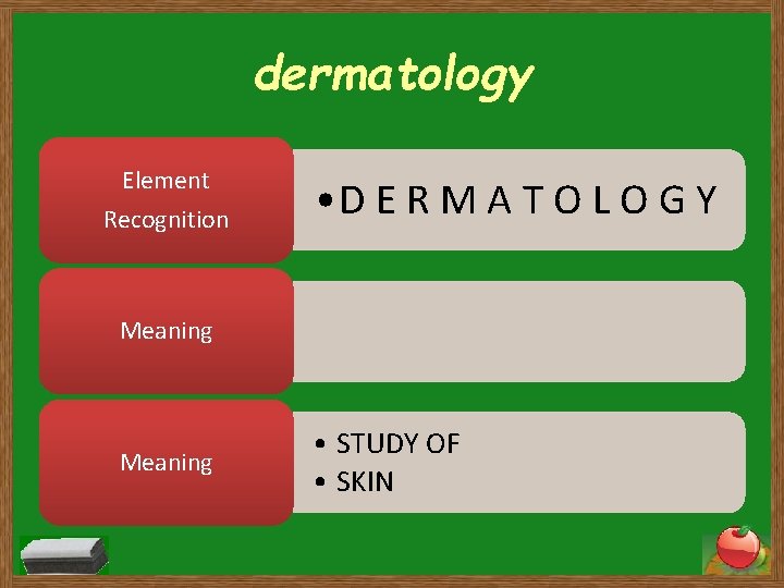 dermatology Element Recognition • D E R M A T O L O G