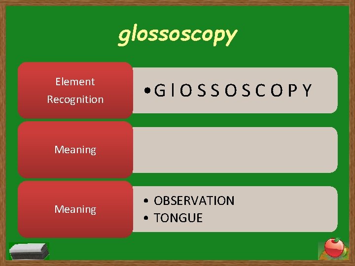 glossoscopy Element Recognition • G l O S S O S C O P