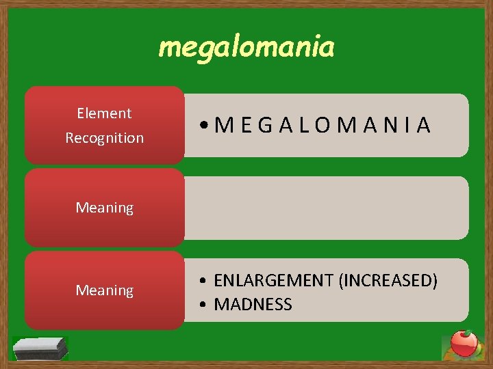 megalomania Element Recognition • M E G A L O M A N I