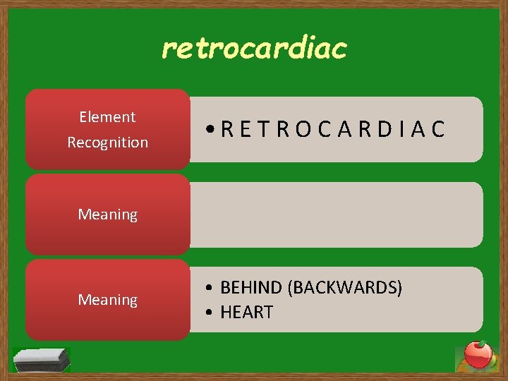 retrocardiac Element Recognition • R E T R O C A R D I