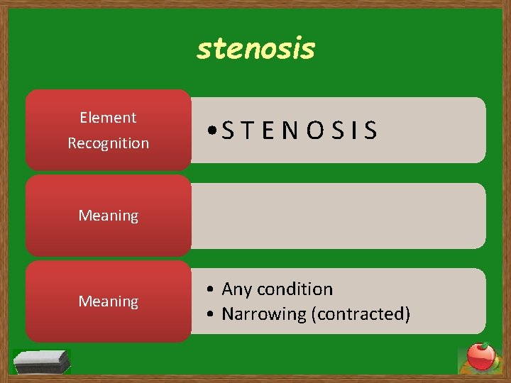 stenosis Element Recognition • S T E N O S I S Meaning •