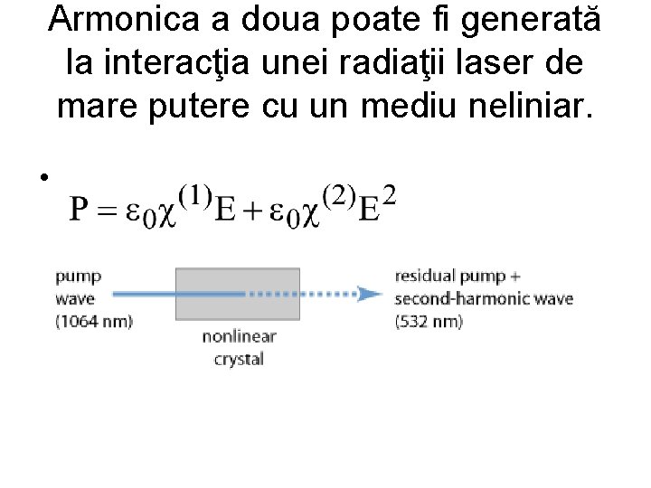 Armonica a doua poate fi generată la interacţia unei radiaţii laser de mare putere