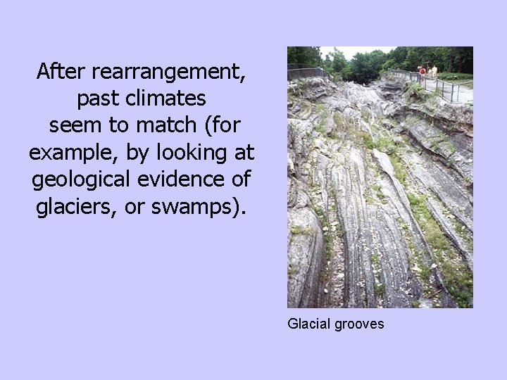 After rearrangement, past climates seem to match (for example, by looking at geological evidence