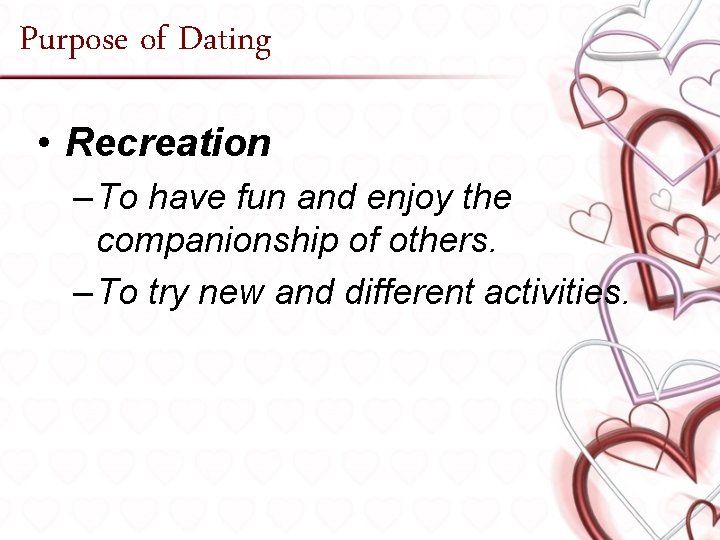ce este dating recreation)