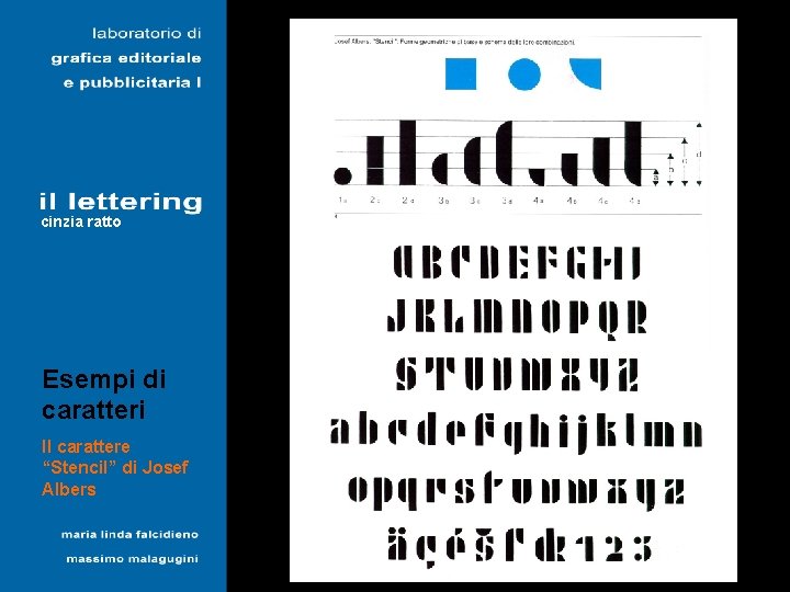 Lapidari cinzia ratto Esempi di caratteri Il carattere “Stencil” di Josef Albers 