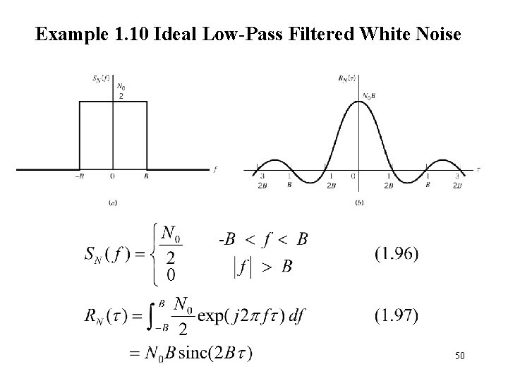 Example 1. 10 Ideal Low-Pass Filtered White Noise 50 