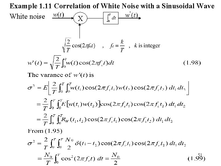 Example 1. 11 Correlation of White Noise with a Sinusoidal Wave White noise X