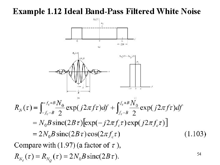 Example 1. 12 Ideal Band-Pass Filtered White Noise 54 