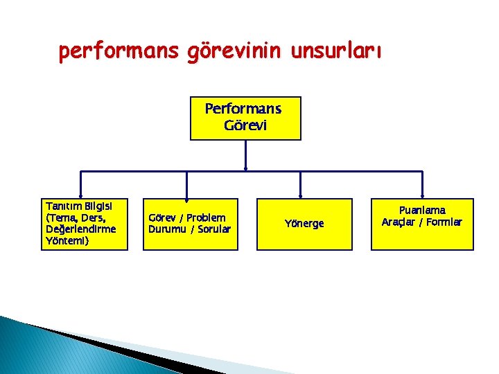 performans görevinin unsurları Performans Görevi Tanıtım Bilgisi (Tema, Ders, Değerlendirme Yöntemi) Görev / Problem