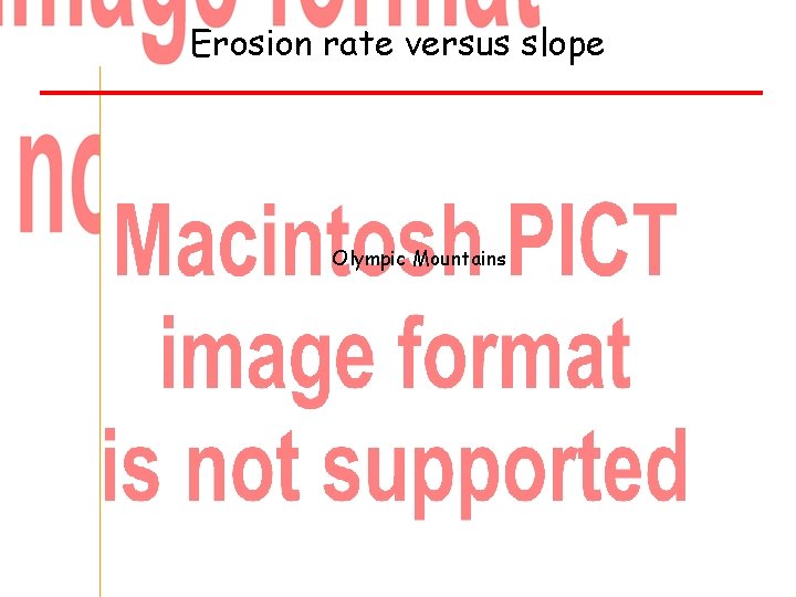 Erosion rate versus slope Olympic Mountains 