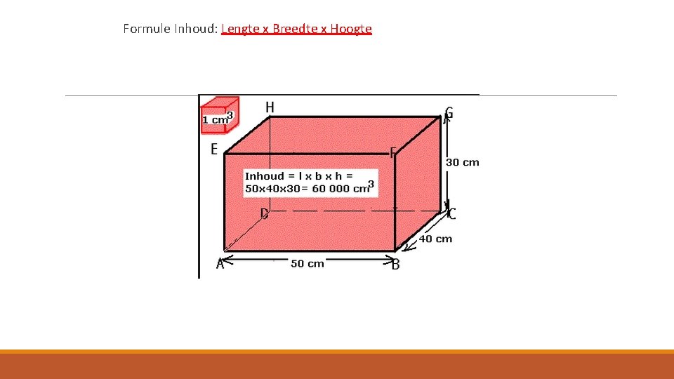  Formule Inhoud: Lengte x Breedte x Hoogte 