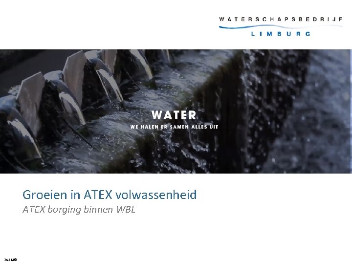 Groeien in ATEX volwassenheid ATEX borging binnen WBL ZAAM© 