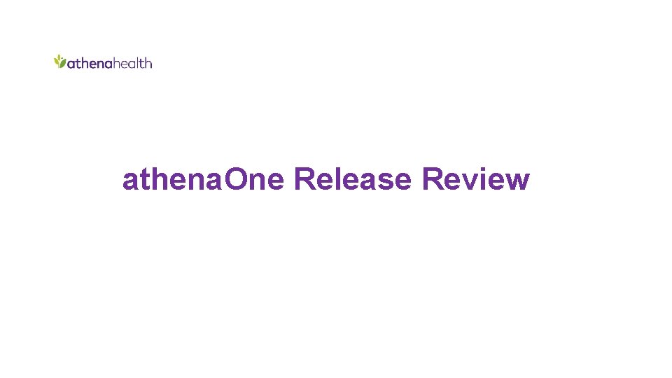 athena. One Release Review 