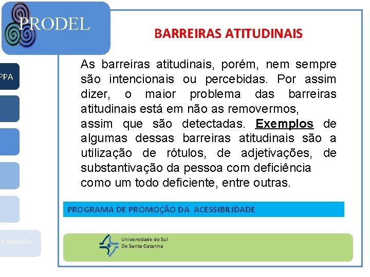 PRODEL PPA BARREIRAS ATITUDINAIS As barreiras atitudinais, porém, nem sempre são intencionais ou percebidas.