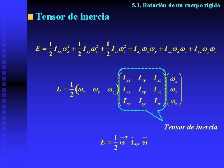 5. 1. Rotación de un cuerpo rígido Tensor de inercia 