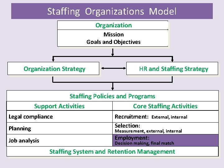 Staffing Organizations Model Organization Mission Goals and Objectives Organization Strategy HR and Staffing Strategy