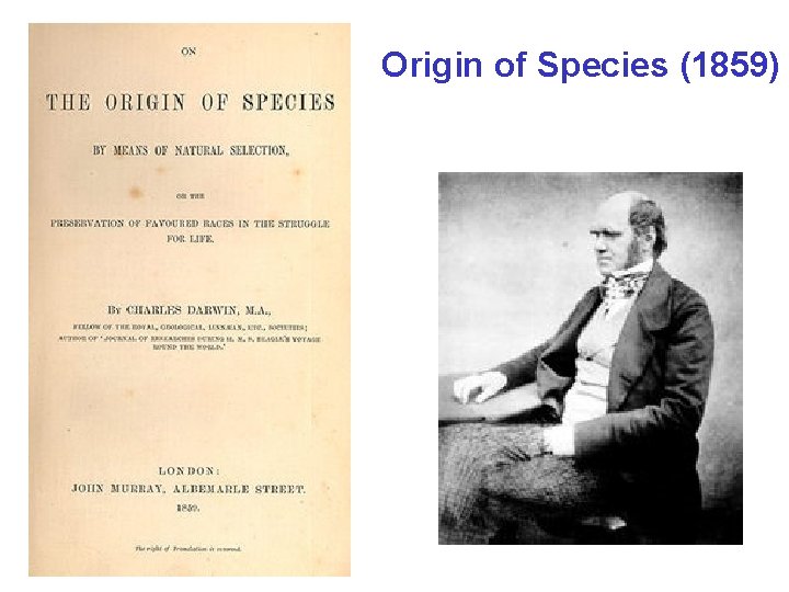 Origin of Species (1859) 