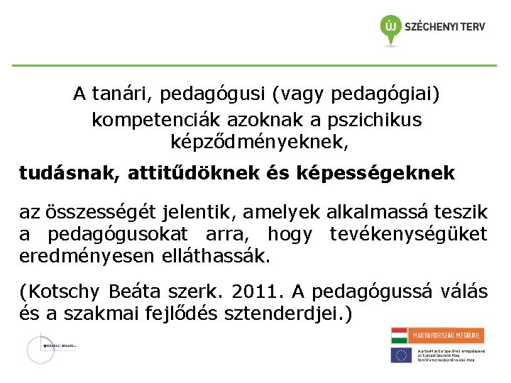 A tanári, pedagógusi (vagy pedagógiai) kompetenciák azoknak a pszichikus képződményeknek, tudásnak, attitűdöknek és képességeknek