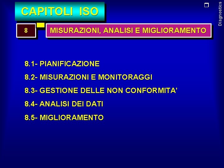 8 MISURAZIONI, ANALISI E MIGLIORAMENTO 8. 1 - PIANIFICAZIONE 8. 2 - MISURAZIONI E