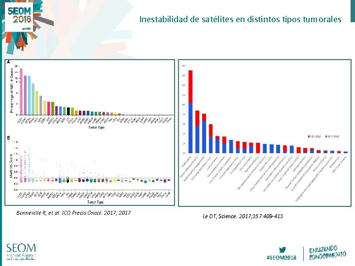 Inestabilidad de satélites en distintos tipos tumorales Bonneville R, et al. JCO Precis Oncol. Inestabilidad de satélites en distintos tipos tumorales Bonneville R, et al. JCO Precis Oncol.