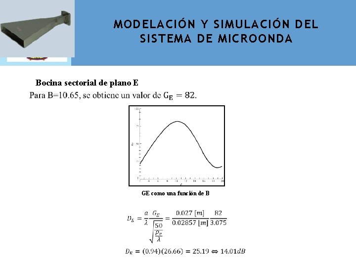 MODELACIÓN Y SIMULACIÓN DEL SISTEMA DE MICROONDA Bocina sectorial de plano E GE como