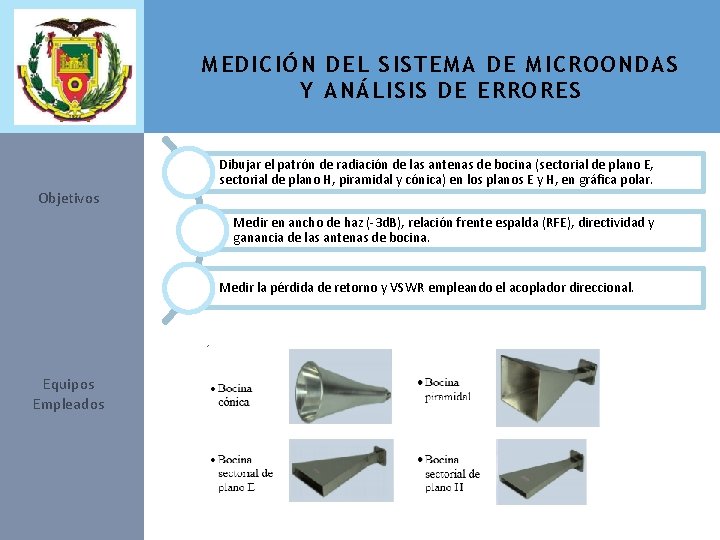 MEDICIÓN DEL SISTEMA DE MICROONDAS Y ANÁLISIS DE ERRORES Dibujar el patrón de radiación