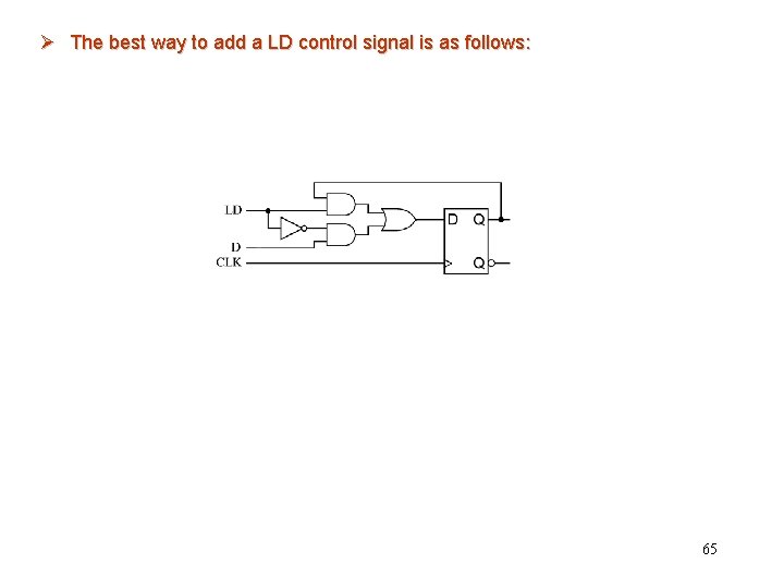 Ø The best way to add a LD control signal is as follows: 65