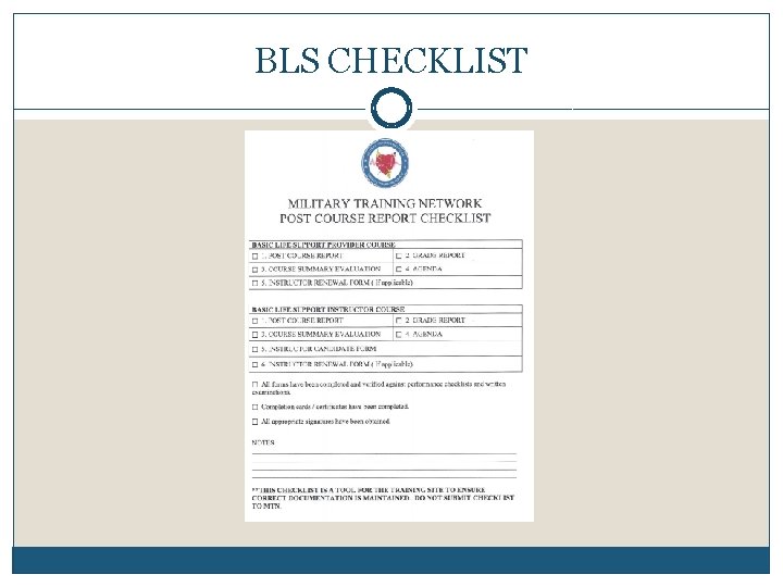 BLS CHECKLIST 