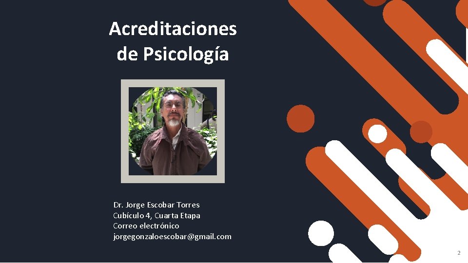 Acreditaciones de Psicología Dr. Jorge Escobar Torres Cubículo 4, Cuarta Etapa Correo electrónico jorgegonzaloescobar@gmail. Acreditaciones de Psicología Dr. Jorge Escobar Torres Cubículo 4, Cuarta Etapa Correo electrónico jorgegonzaloescobar@gmail.